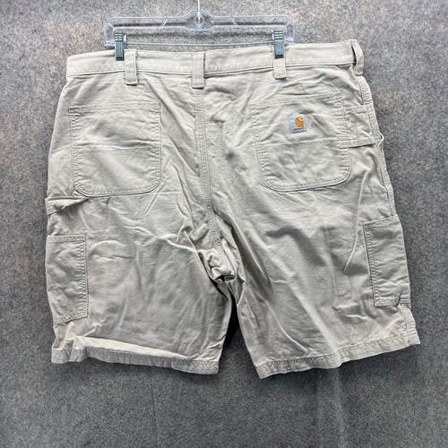 Short Carhartt homme 42 coton marron vêtements de travail originaux menuisier poche utilitaire année 2000 - Photo 2/10