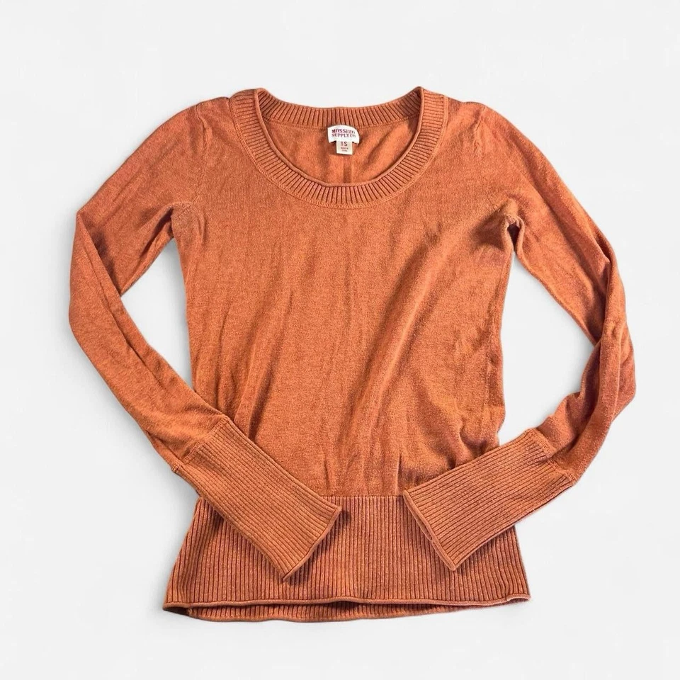 Suéter tejido ajustado manga larga Y2K 2000s talla pequeña para mujer Foto 2 de 4