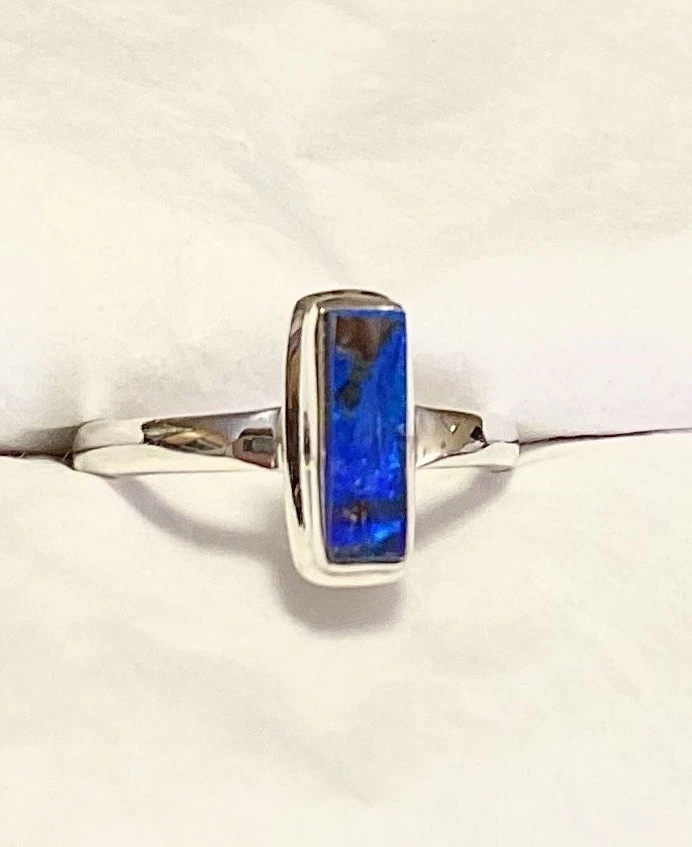 Precioso anillo natural australiano de ópalo de roca de plata de ley 925 talla 9🌹 Foto 3 de 4