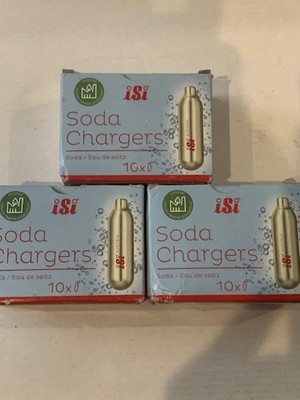 ISI CO2 Steel Soda Siphon Chargers Seltzer Drinks More Fizz 3pks (10 x 8.4 g)