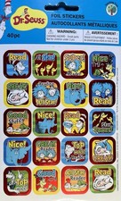 Dr. Seuss Foil Stickers Total: 40 Stickers on 2 Sheets 
