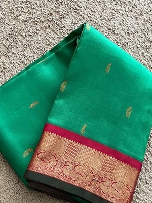 Indian Silk Sari | kanjiveram  Silk saree | Wedding Party wear sari