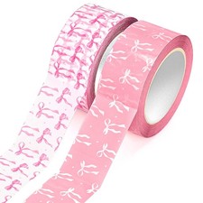 2 Rolls Pink Bow Coquette Decorative Packing Tape 2 Inches x 109 Yards Craft