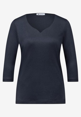 Street One Shirt Style Ada mit Herzausschnitt 3/4 in der Farbe Shadowed Navy