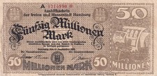 Hamburg - Finanzdeputation - 50 Millionen Mark - Lilien - A 1 KN 6st -HAM 24d)