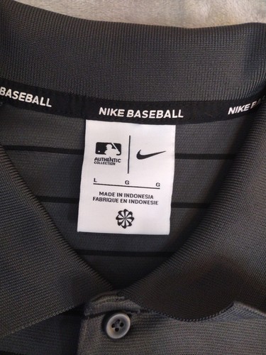 Nike Baseball Pittsburgh Pirates Gray W/ Black Stripes Polo Shirt Mens L - Picture 7 of 11