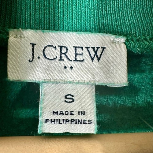 J. Crew Damen Sweatshirt Smaragdgrün Baumwolle Fleece Knopf Kutte Preppy Gr. S - Bild 2 von 8