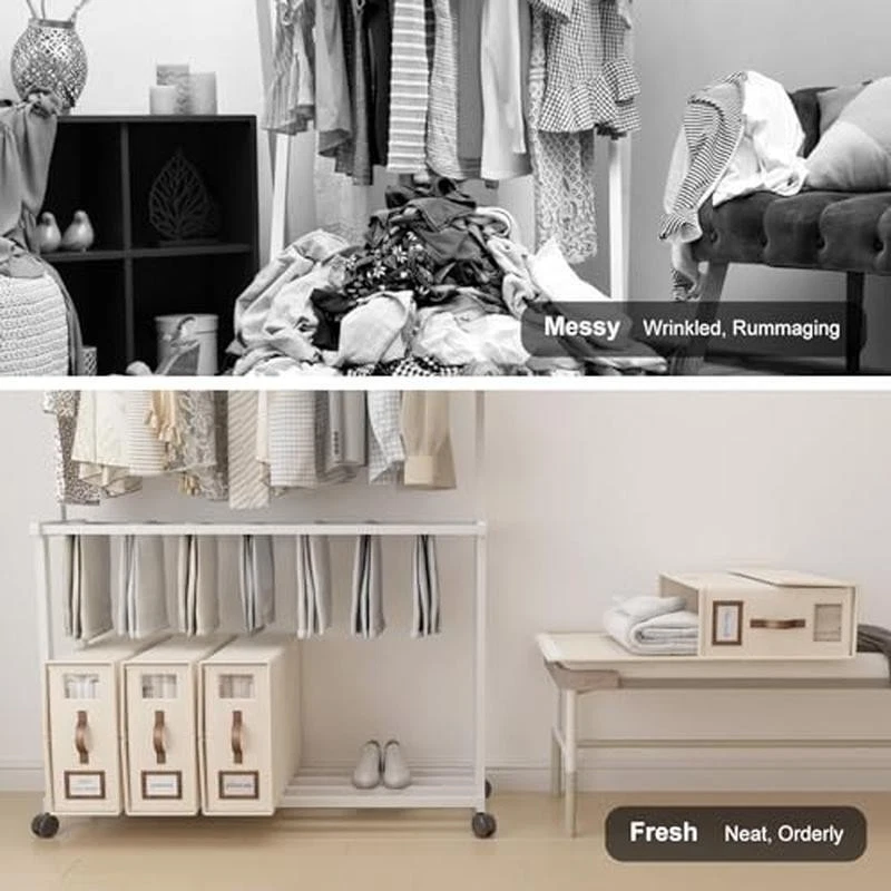 Органайзер для хранения простыней складной льняной шкаф контейнер с ручкой упаковка 6 шт. новый - Изображение 4 из 4