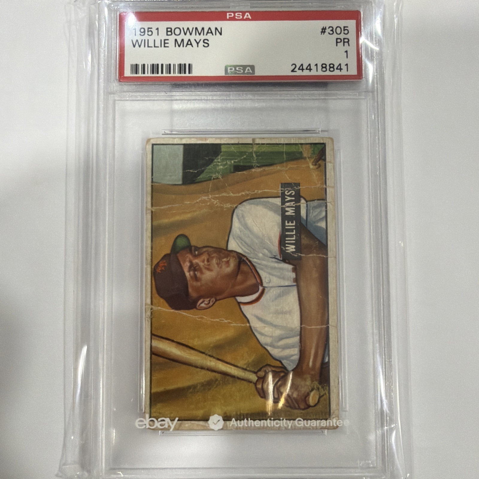 1951 Bowman Willie Mays Rookie #305 PSA 1 - New York Giants - HOF RC
