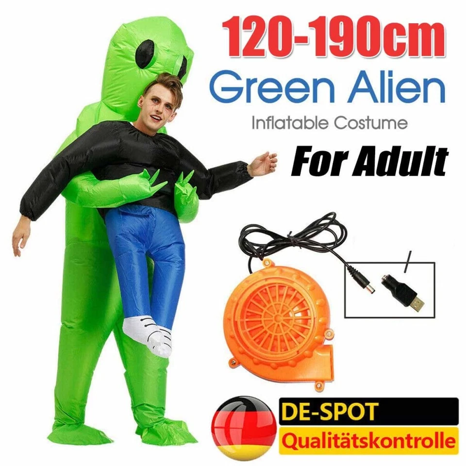 MARKENLOS Aufblasbares Alien Kostüm Halloween Alien Kostüme Kinder Erwachsene Party Kostüm