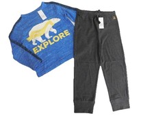 Gap Toddler Outfit Boy T-Shirt Joggers Blue Gray SIZE 2T/2 Years Bear NEW