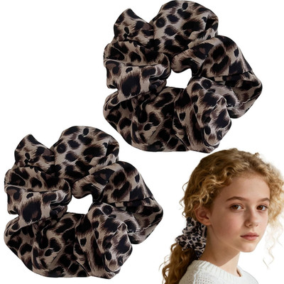 Leopard Scrunchies Damen Haargummi elastisch groß haarband ohne Haarbruch