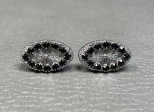 Multi Stone Onyx White Gold Plated Cuff Links