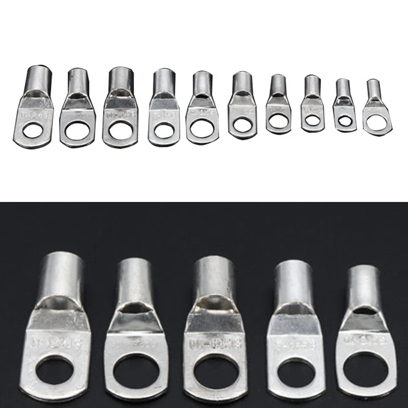 Caja de conectores de crimpado de anillo de extremo de cable de batería terminales de tubo terminales de cable de cobre de 90 piezas Foto 4 de 4