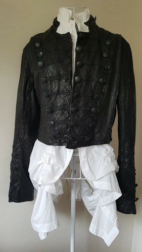 *AWESOME BROCADE*ALLSAINTS KARST BLACK LEATHER CROPPED JACKET UK 8 US 4 - Bild 2 von 17