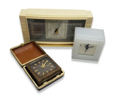 Vintage Airguide Thermometer Barometer Endura Umbra Alarm Clock Lot