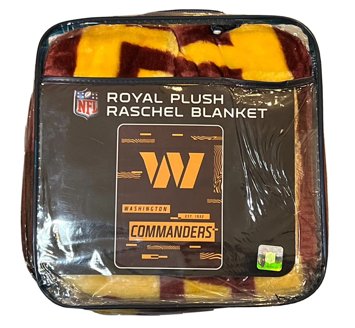 Washington Commanders football Royal Plush Raschel Super Soft Throw Blanket 60"x 80"