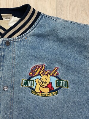 Vintage 90's Winnie The Pooh Varsity Denim Jacket Size M/L