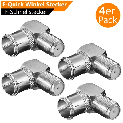 ORSEM 4x F-Winkel SAT Quick Stecker 90° Grad für Antennenkabel F Winkelstecker Adapter