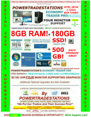 DELL TRADING COMPUTER! NVIDIA 4M MaxTurbo 180GBSSD 500GBHDD 8GBRAM  W10P - Main Image