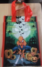 MARVEL SPIDER-MAN REUSEABLE TOTE GROCERY BAGS (2) - HALLOWEEN - NWT