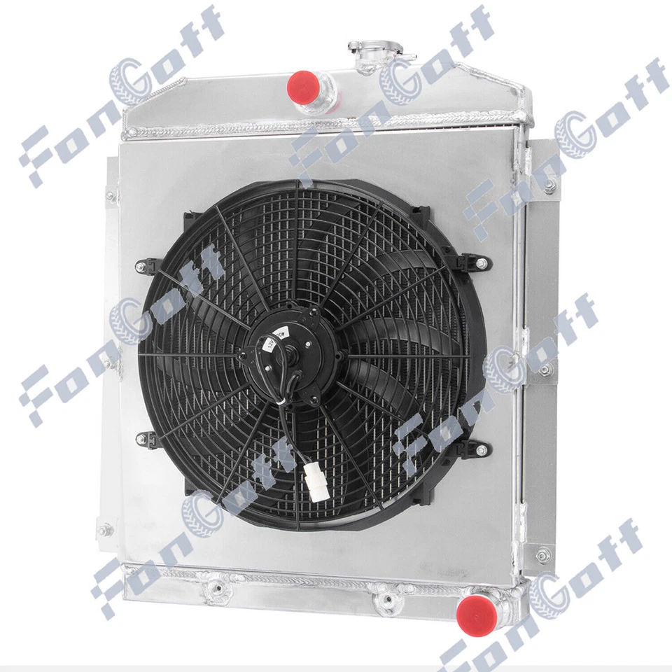 3-Row Radiator+Shroud Fan For 1947-54 49 53 Chevy 3100 3600 3700 3800 3900 4.3L Foto 2 de 4