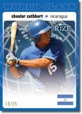 CHESLOR CUTHBERT 2012 Rize Rookie BLUE Paragon WORLD CLASS RC #/25