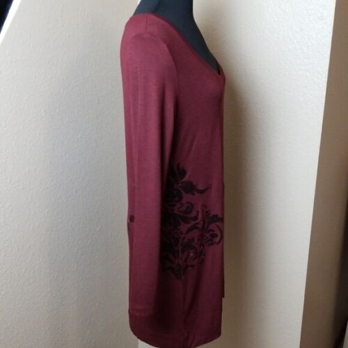 Soft Surroundings Maroon Tunic Long Sleeve Size Medium M - Picture 2 of 6