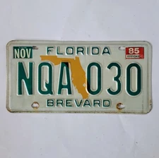 1985 FLORIDA LICENSE PLATE 🔥FREE📬🔥 NQA 030 ~VINTAGE FL BREVARD COUNTY TAG