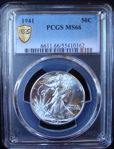 1941 Walking Liberty Silver Half Dollar - PCGS MS 66 - Gold Shield