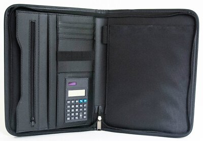 Art Portfolio Animal-Friendly Leather Padfolio Zippered Binder Zipper Binder Zip