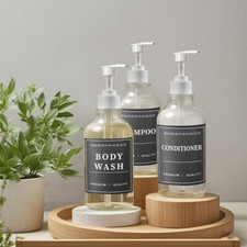 500ml Lotion Pump Bottle Bathroom Shampoo Liquid Hand Soap Dispenser Refillable