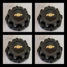 4 Center Caps for Select Chvey , GMC Truck Van 8 Lugs BLACK 16" Wheel Covers
