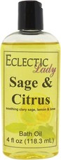 Sage And Citrus Bath Oil - Scented Body Oil - Relaxing  Moisturizing Bathing