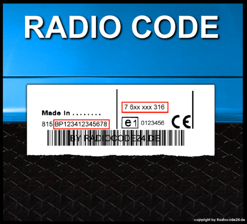 █►RADIO CODE passend für Blaupunkt Alfa Romeo 147 156 159 848 932 937 939 CD MP3 - Bild 1 von 2