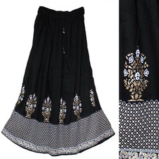 Plus Size XL To 2X Indian Ethnic Hippie Maxi Floral Skirt For Women Boho D10