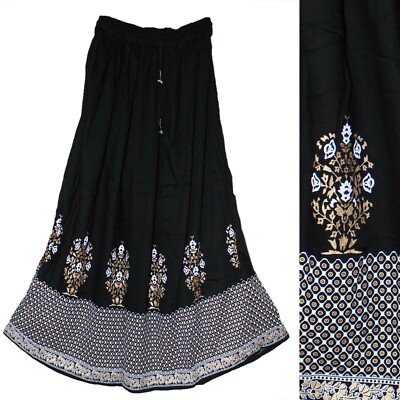 Plus Size XL To 2X Indian Ethnic Hippie Maxi Floral Skirt For Women Boho D10