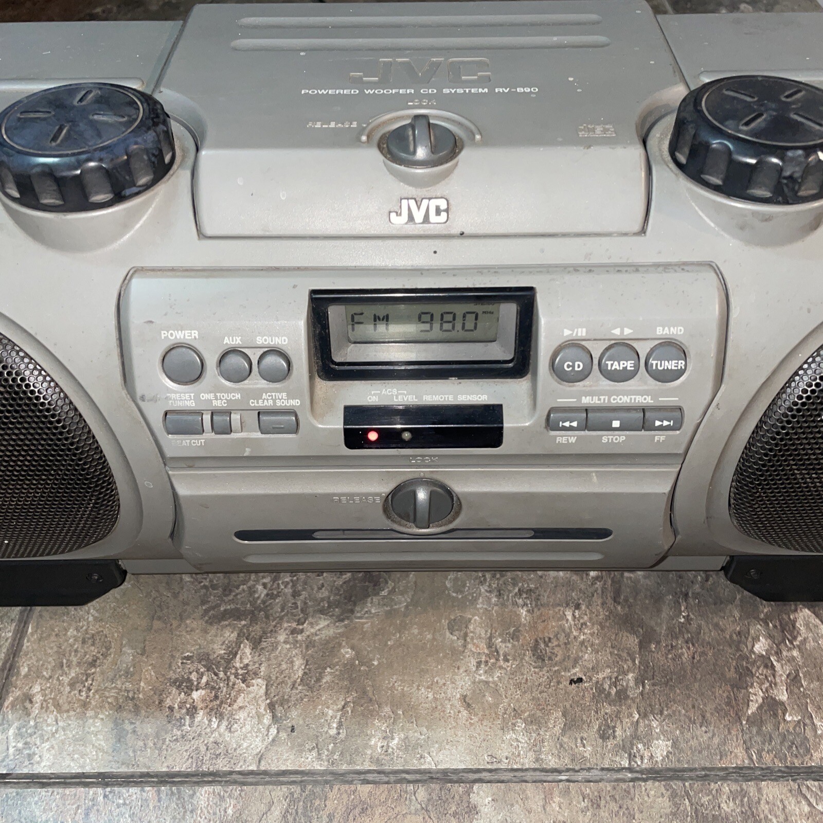 JVC Kaboom Powered Woofer Boom Box RVB90 eBay