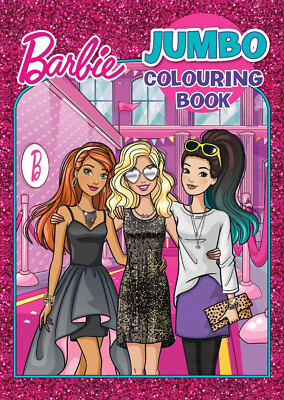 Barbie Jumbo Colouring Book Childrens Art Activity 100 Pictures To Colour Paint