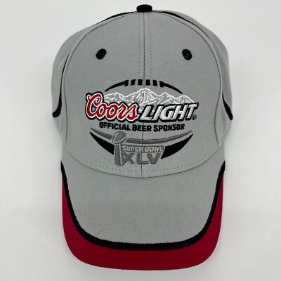 NFL Coors Light Super Bowl Strapback Hat Adult One Size Gray Football