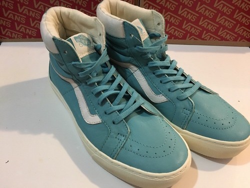 light blue leather vans
