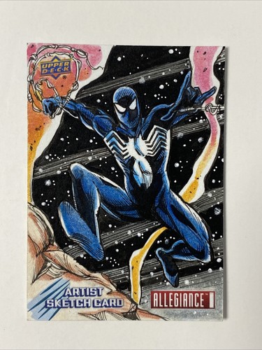 2024 Marvel Allegiance Secret Wars BLACK SUIT SPIDER-MAN SKETCH 1/1 Edde Wagner