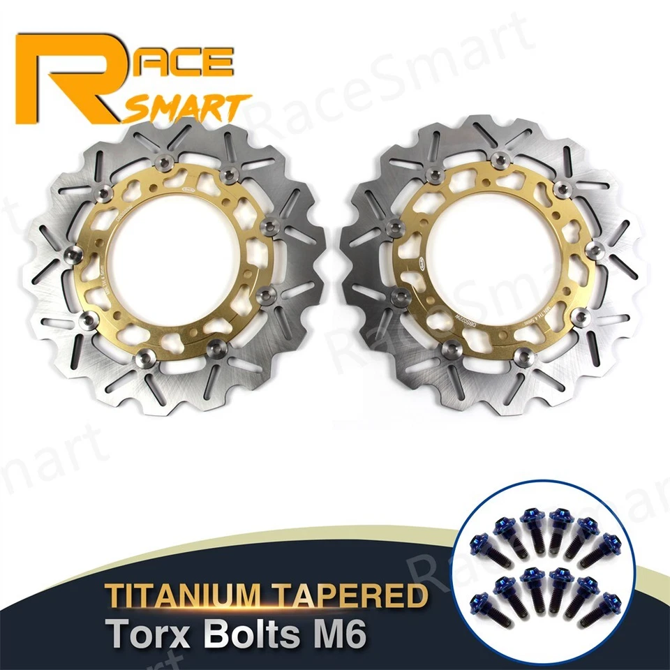 For Yamaha YZF R6 1999-2002 Front Rear Brake Disc Rotors + Mounting Bolts Screws - Image 3 of 4