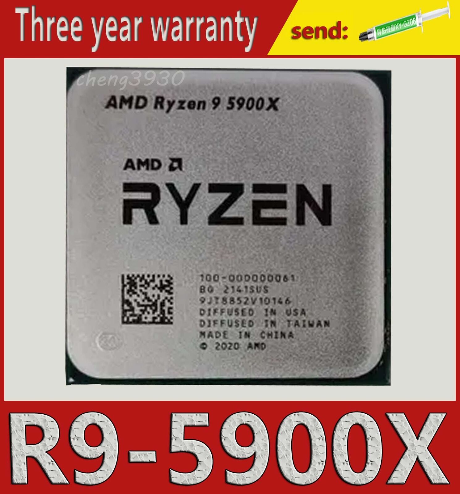 AMD Ryzen 9 5900X 12Cores 3.70GHz 64MB 105W Socket AM4 R9 5900X CPU  Processor