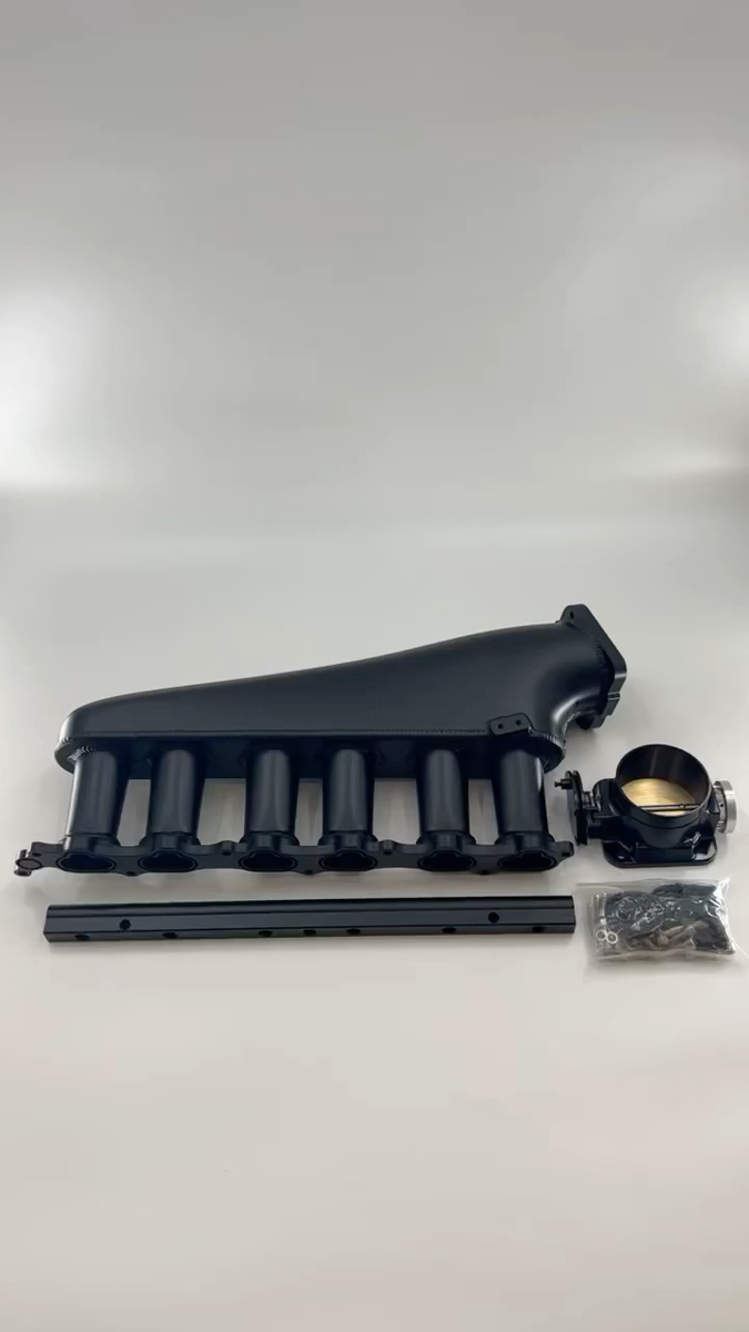 2JZ GTE Billet Intake Manifold Fuel Rail Throttle Body 90mm TB