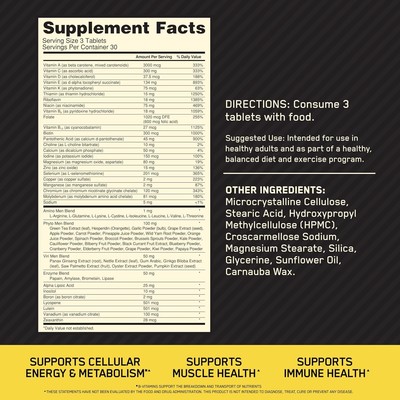 Optimum Nutrition Opti-Men Health and Wellness Multivitamin 
