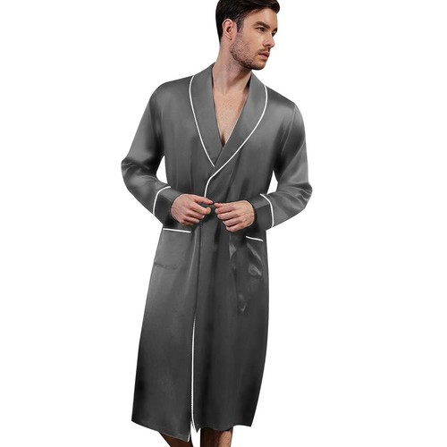 Herren Seide Satin superweiche Robe - 5 TAGE VERSAND USA - Verkäufer - SCHNELLER VERSAND!!!! - Bild 19 von 30