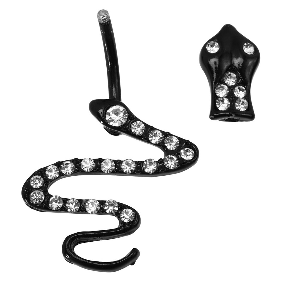 Trendy Black Crystal Snake Belly Ring Fashionable Navel Piercing Jewelry eBay