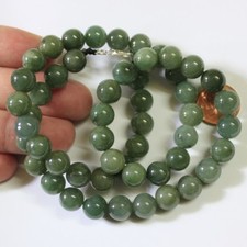 100 Natural Jade Grade A Untreated Oily Green Jadeite Necklace 21" 206