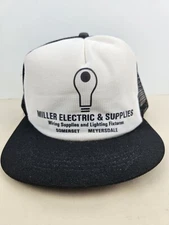 Vintage USA MADE Miller Electric Supply Trucker Hat Snapback Cap